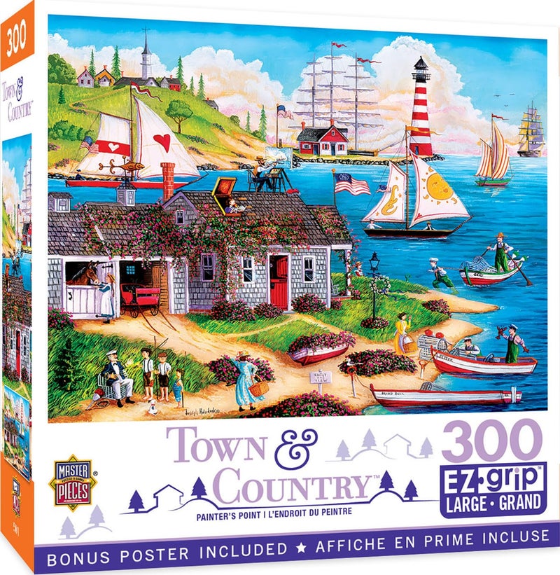 MasterPieces 300 Piece EZ Grip Jigsaw Puzzle - Painter's Point - 18"x24" - Image 1